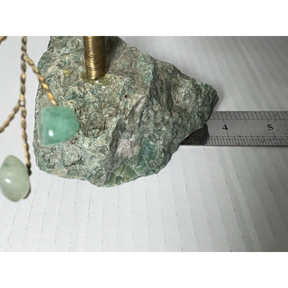 Vtg Handcrafted Aventurine Stone Gem Tree 7” Tall Budd Stone (African Jade) Base - Picture 10 of 11